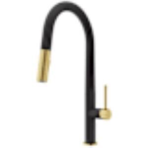 NEW  Vigo Greenwich 1.8 GPM 18" H Single Handle Pull Down Faucet Black Gold